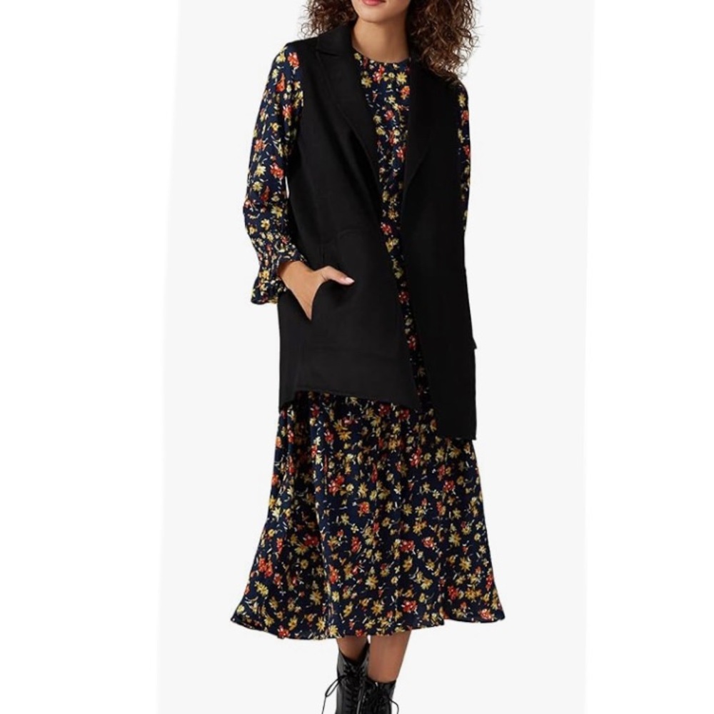 Victor Alfaro Long Black Wool Vest